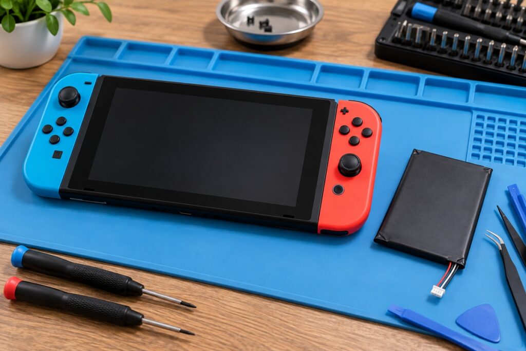 console nintendo switch con batteria usurata